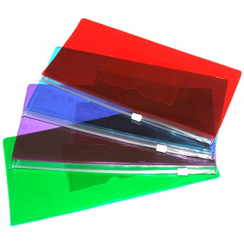 PVC stationery pencil case with plastic zip closure 