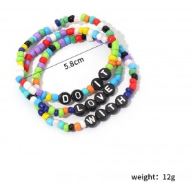 Beaded letter bracelet