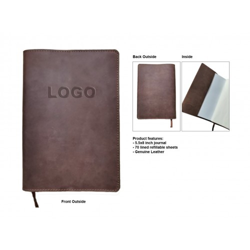 Brown genuine leather journal