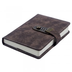 5" x 7" PU Leather Notebook With Combination Lock